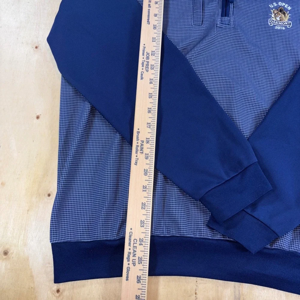 Bobby Jones X-H2O Mens M 2016 US Open Oakmont Golf 1/4 Zip Pullover Blue